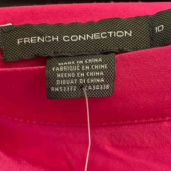 French Connection Women’s Bright Pink Long Pencil Skirt NWT Side Zipper Size 10 - Picture 3 of 14